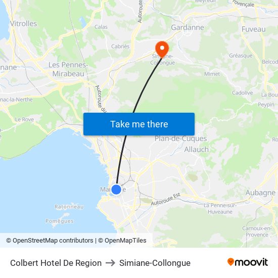 Colbert Hotel De Region to Simiane-Collongue map