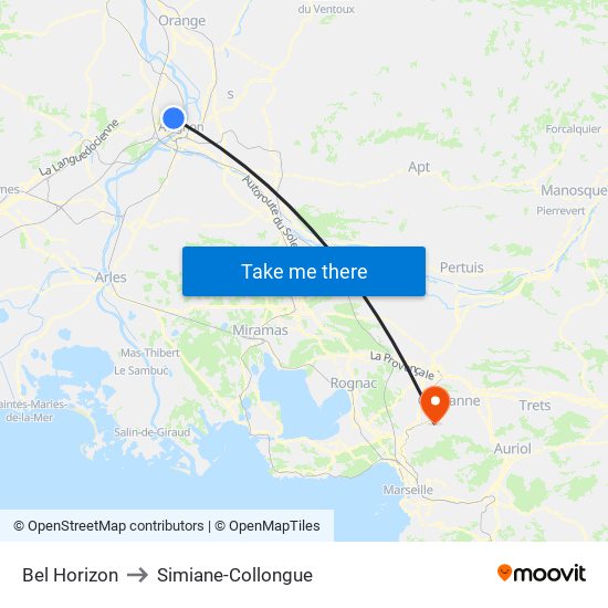 Bel Horizon to Simiane-Collongue map