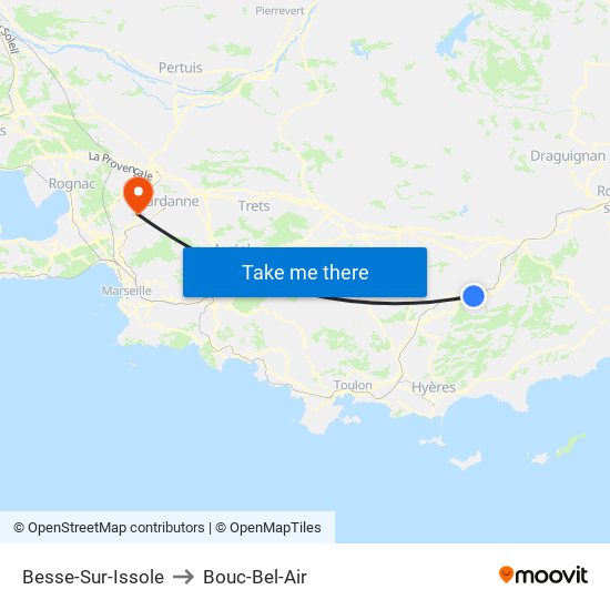 Besse-Sur-Issole to Bouc-Bel-Air map