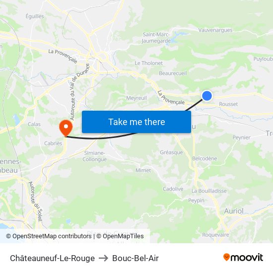 Châteauneuf-Le-Rouge to Bouc-Bel-Air map