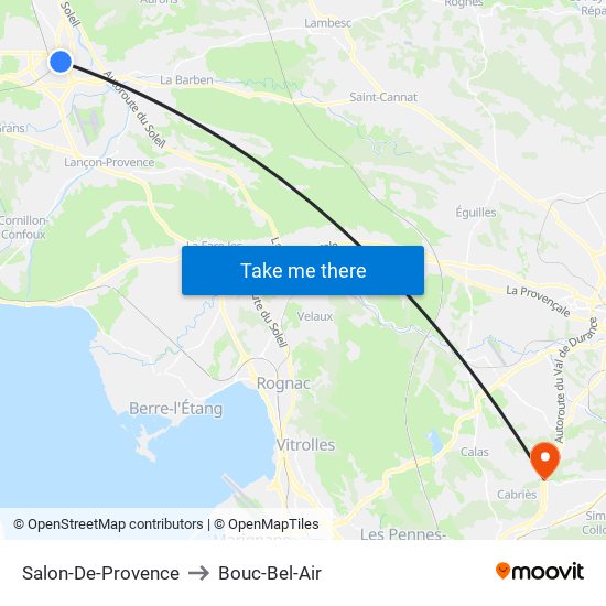 Salon-De-Provence to Bouc-Bel-Air map