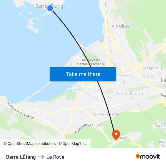 Berre-L'Étang to Le Rove map