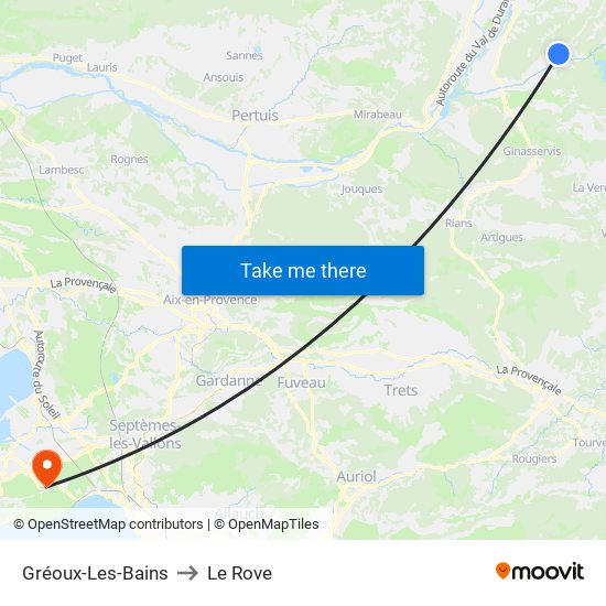 Gréoux-Les-Bains to Le Rove map