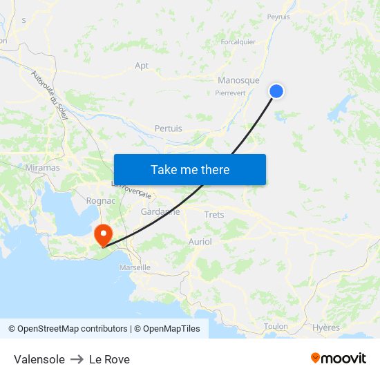 Valensole to Le Rove map