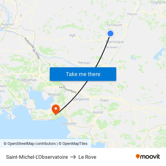 Saint-Michel-L'Observatoire to Le Rove map