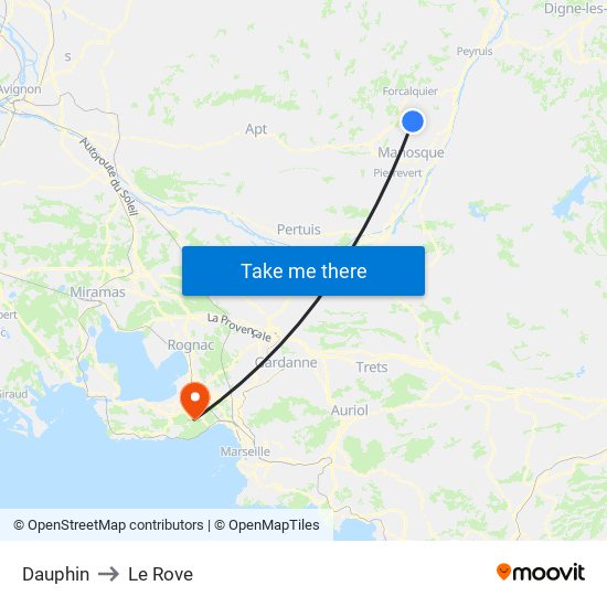 Dauphin to Le Rove map