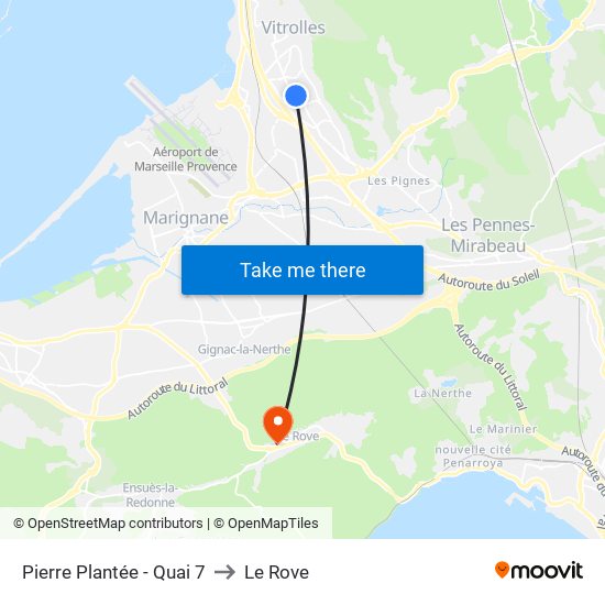 Pierre Plantée - Quai 7 to Le Rove map