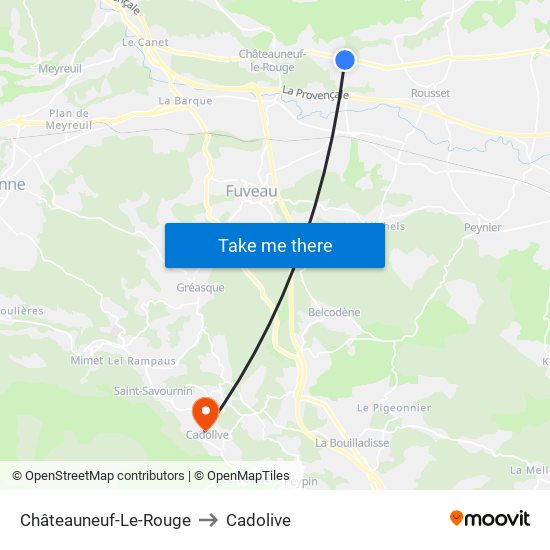 Châteauneuf-Le-Rouge to Cadolive map