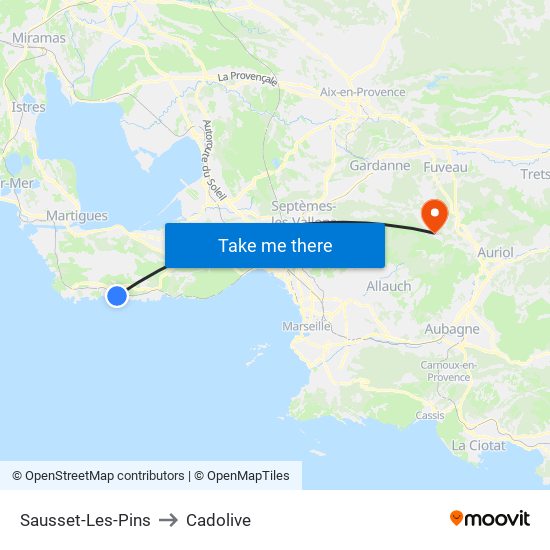 Sausset-Les-Pins to Cadolive map