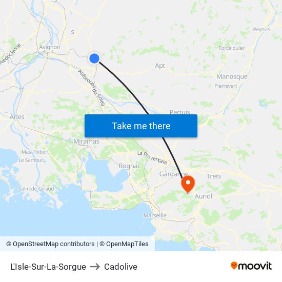 L'Isle-Sur-La-Sorgue to Cadolive map