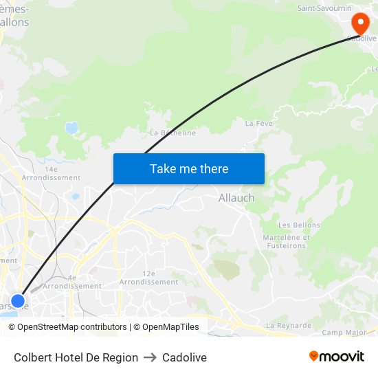 Colbert Hotel De Region to Cadolive map