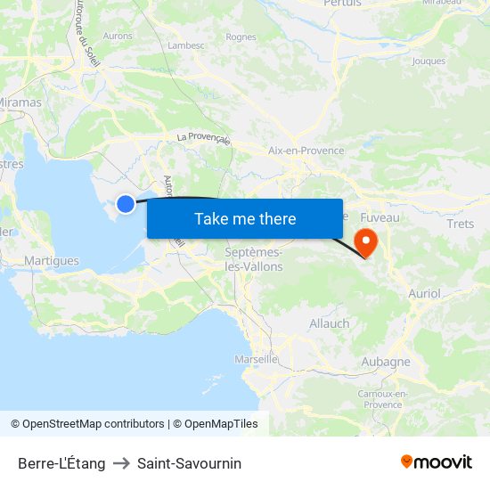 Berre-L'Étang to Saint-Savournin map