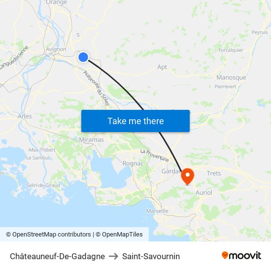 Châteauneuf-De-Gadagne to Saint-Savournin map