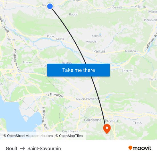 Goult to Saint-Savournin map