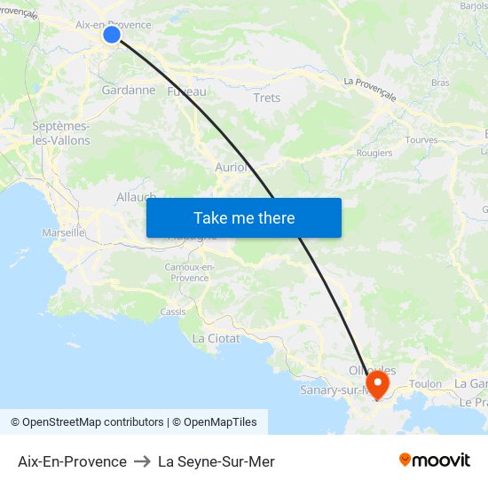 Aix-En-Provence to La Seyne-Sur-Mer map