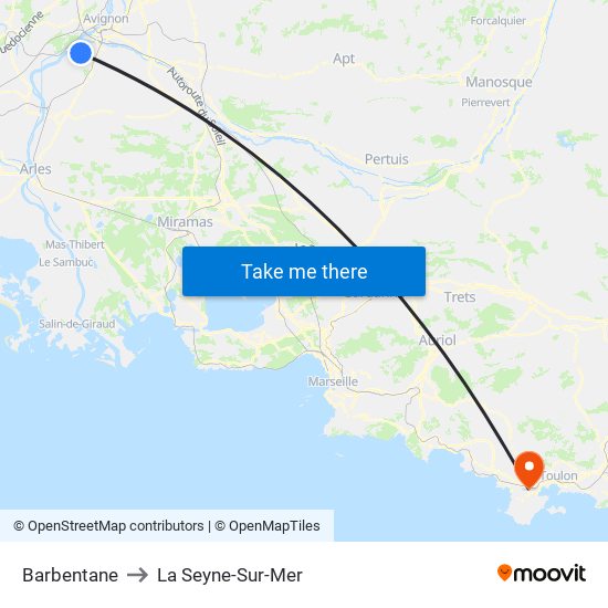 Barbentane to La Seyne-Sur-Mer map