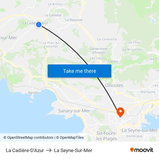 La Cadière-D'Azur to La Seyne-Sur-Mer map