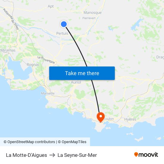La Motte-D'Aigues to La Seyne-Sur-Mer map