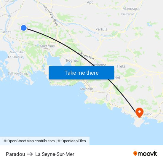 Paradou to La Seyne-Sur-Mer map