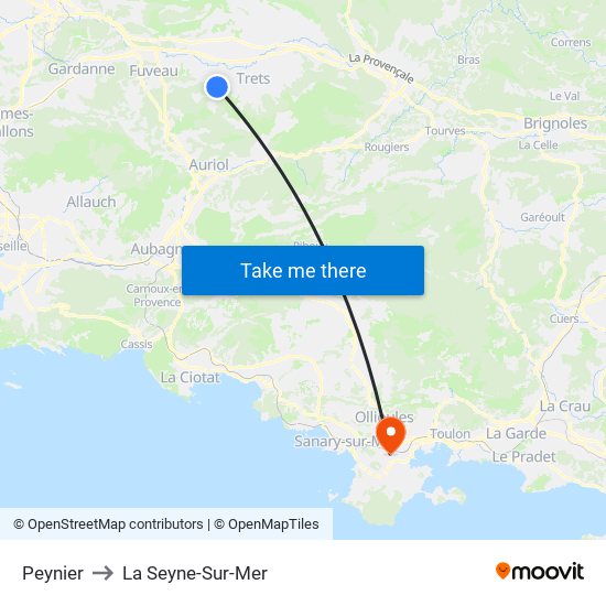 Peynier to La Seyne-Sur-Mer map