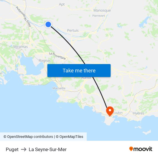 Puget to La Seyne-Sur-Mer map