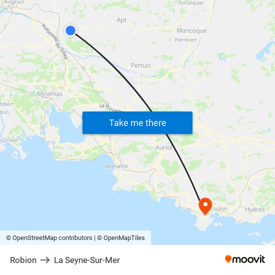 Robion to La Seyne-Sur-Mer map