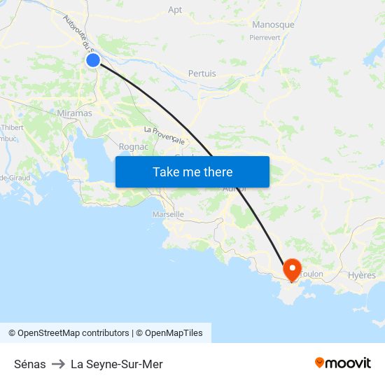 Sénas to La Seyne-Sur-Mer map