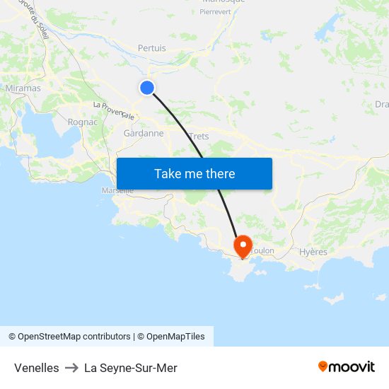 Venelles to La Seyne-Sur-Mer map