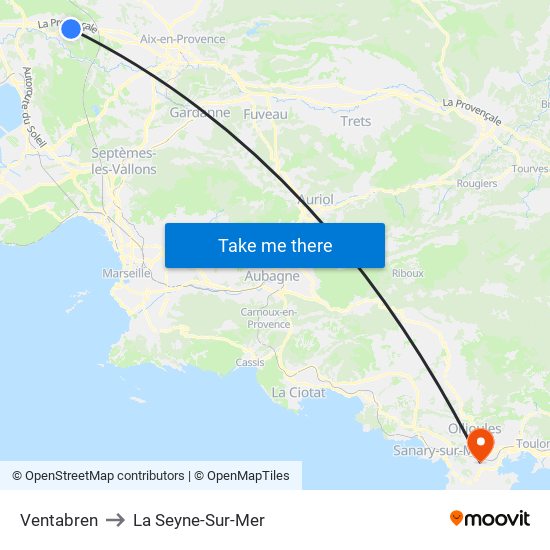 Ventabren to La Seyne-Sur-Mer map