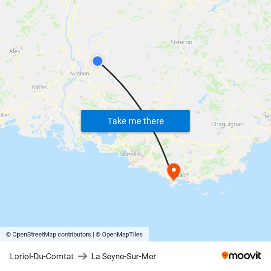 Loriol-Du-Comtat to La Seyne-Sur-Mer map