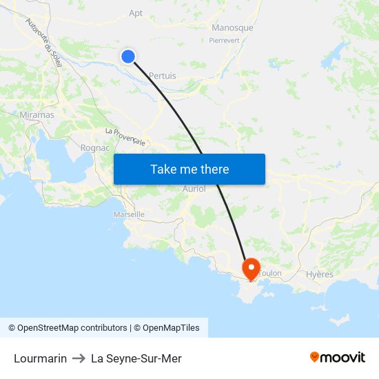 Lourmarin to La Seyne-Sur-Mer map