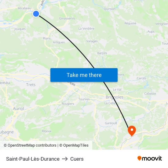 Saint-Paul-Lès-Durance to Cuers map