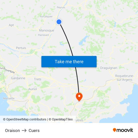Oraison to Cuers map