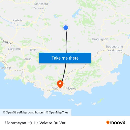 Montmeyan to La Valette-Du-Var map