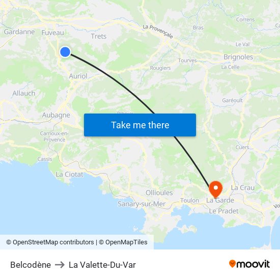 Belcodène to La Valette-Du-Var map