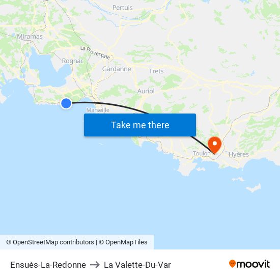 Ensuès-La-Redonne to La Valette-Du-Var map