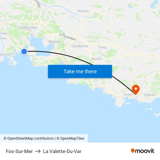 Fos-Sur-Mer to La Valette-Du-Var map
