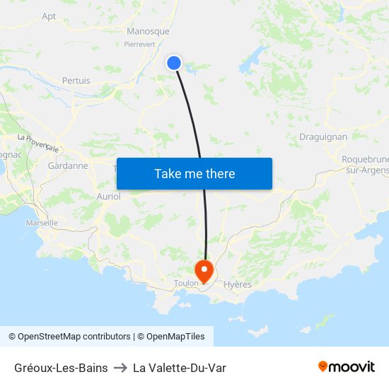 Gréoux-Les-Bains to La Valette-Du-Var map