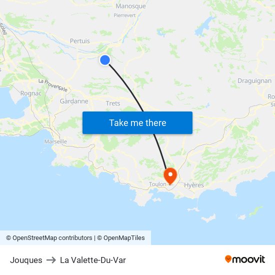 Jouques to La Valette-Du-Var map