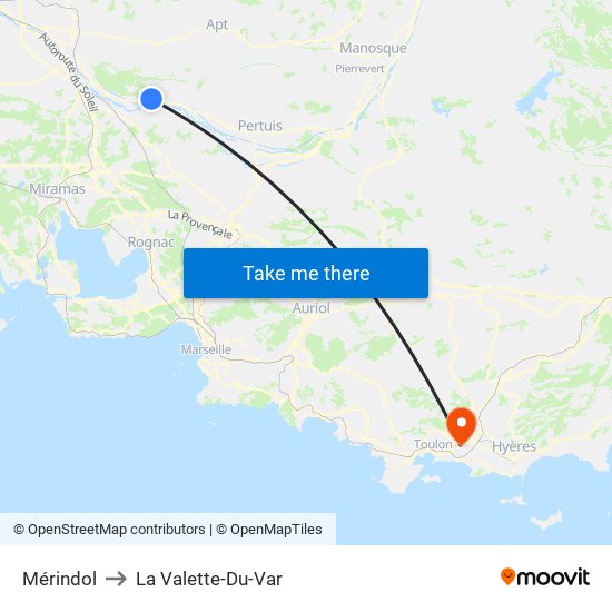 Mérindol to La Valette-Du-Var map
