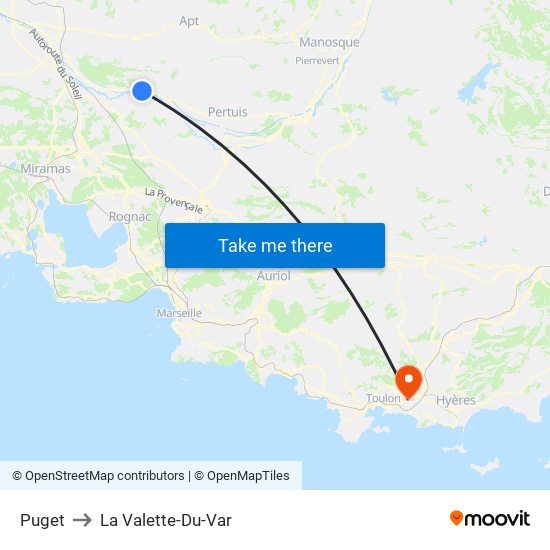 Puget to La Valette-Du-Var map
