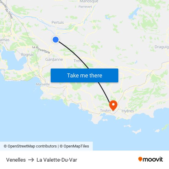 Venelles to La Valette-Du-Var map