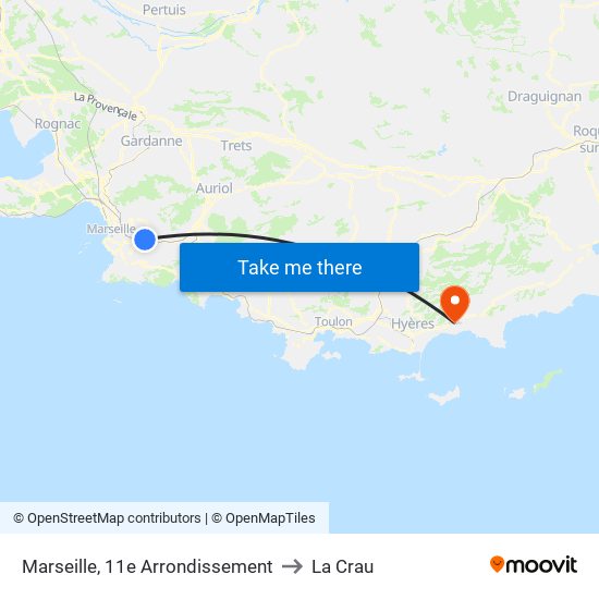 Marseille, 11e Arrondissement to La Crau map