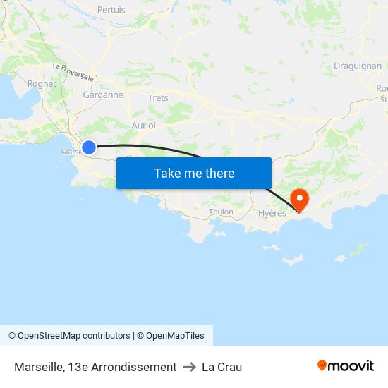 Marseille, 13e Arrondissement to La Crau map