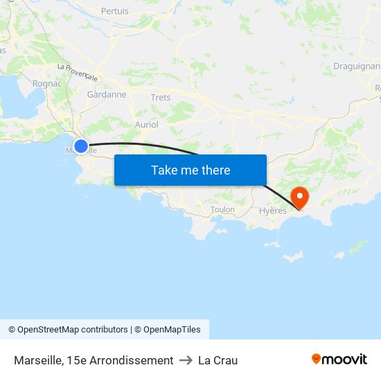 Marseille, 15e Arrondissement to La Crau map