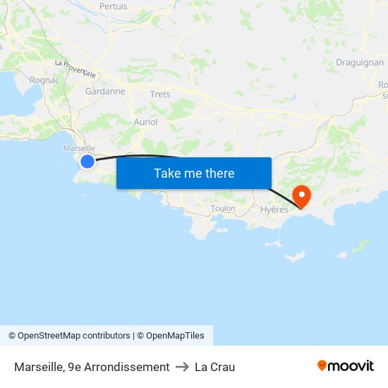 Marseille, 9e Arrondissement to La Crau map