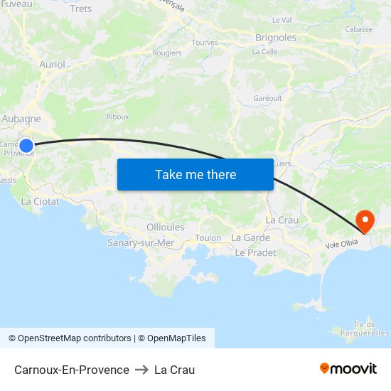 Carnoux-En-Provence to La Crau map