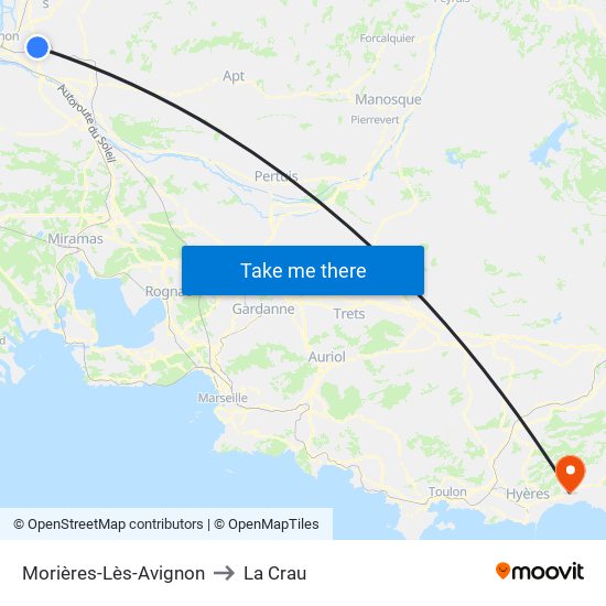 Morières-Lès-Avignon to La Crau map
