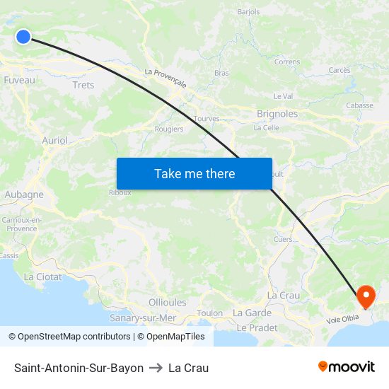 Saint-Antonin-Sur-Bayon to La Crau map