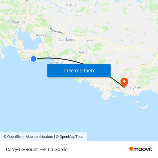 Carry-Le-Rouet to La Garde map
